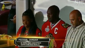 Michael Jordan Attends Chicago Blackhawks Game #5