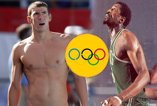 Michael Phelps 8 golds | Bill Russell's 8 straight NBA titles