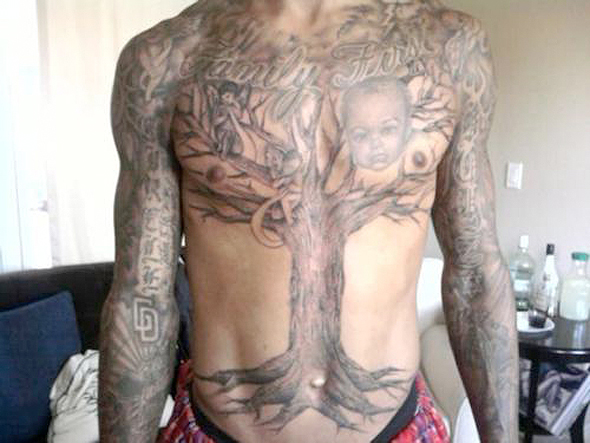 family tree tattoos on chest