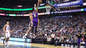 Watch: Lakers’ Jordan Clarkson With A Huge Facial Slam On Dante Exum