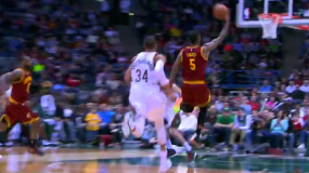 Watch: J.R. Smith lobs it up to LeBron James for the alley-oop dunk against Bucks