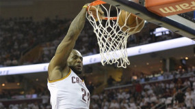Watch: LeBron James Connects with Kyrie and Love for Nasty Alley-oop Dunks