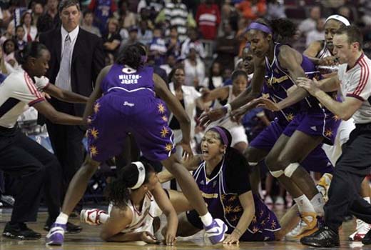 WNBA Fight, Brawl, Candace Parker, Lisa Leslie, Rick Mahorn