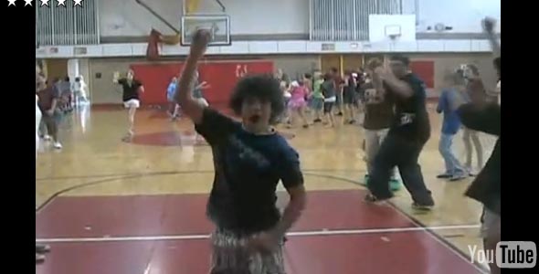 8th Grader Hits Ridiculous Full Court Front-Flip Shot