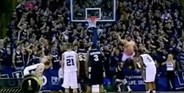 Fan Shakes His Moneymaker as Distraction [Video]