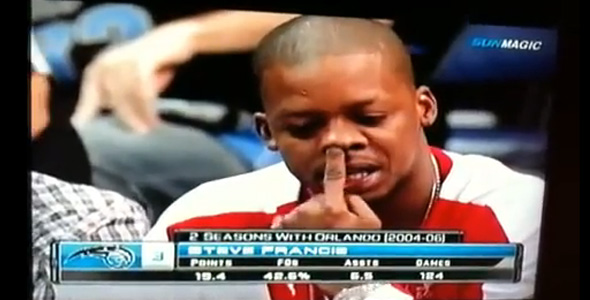 Steve Francis Picks His Nose On National TV [Video]