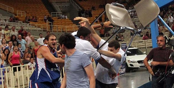 Greece and Serbia Get Into Bench Brawl; Krstic Gets Arrested