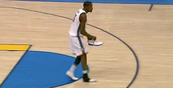 Kevin Durant Only Needs One Shoe On To Block Shots! [Video]