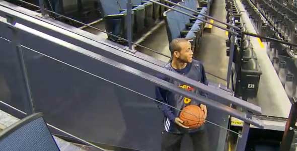 Monta Ellis’ Trick Shot From the Locker Room Ramp