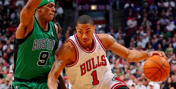 Derrick Rose Gives Rajon Rondo a Dance Lesson