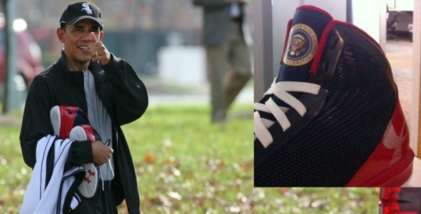 President Barack Obama Debuts New Under Armour Basketball Sneaker