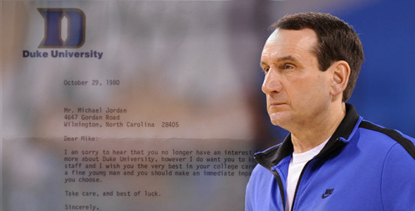 Basketball History: A Letter from Duke’s Coach K to Michael Jordan (PIC)