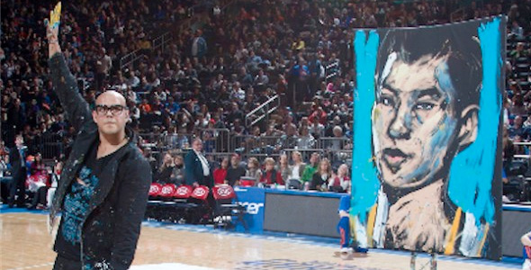 Video: Artist Paints Jeremy Lin At Half-Time of Knicks Game