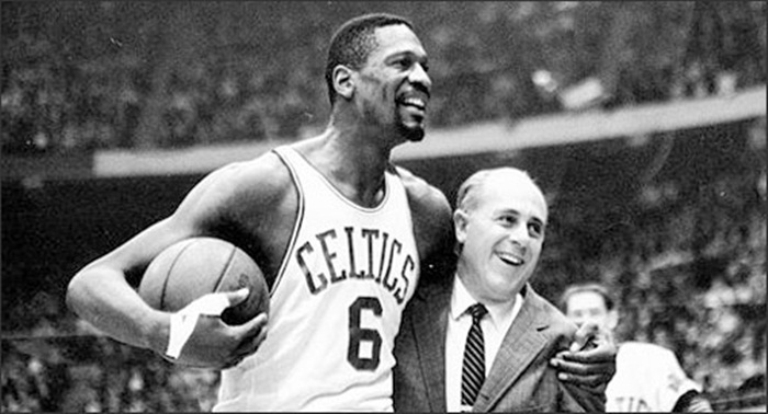 Watch: Footage Surfaces of Bill Russell Jumping Over Defender from Free Throw Line