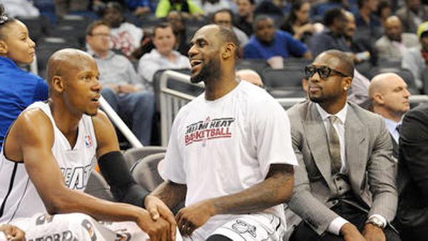 Lebron, Wade, Chalmers, and Allen All Expected to Sit Out Today Against Bobcats
