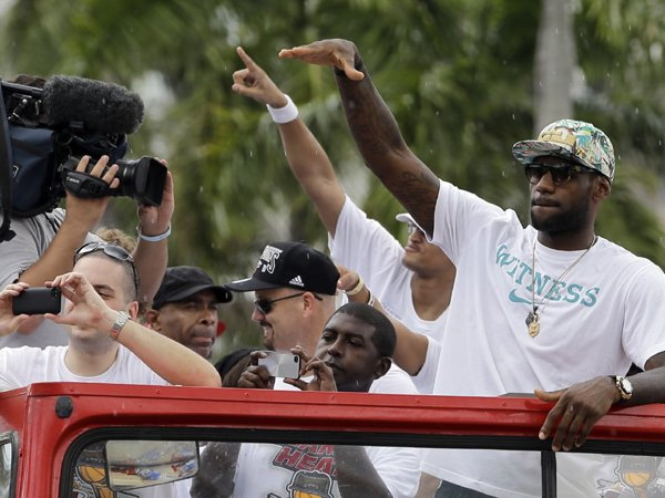 Miami Heat Parade Almost Took Lebron’s Head Off (Video)