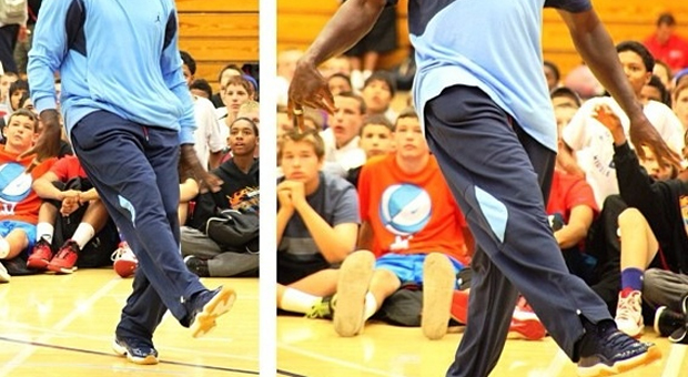 Michael Jordan Wears 1-of-1 Air Jordan XI Inspired By Charlotte Bobcats Colors At Flight School Basketball Camp