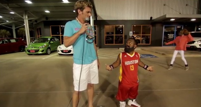 Watch: Car Dealer Uses Mini James Harden To Sell Mazdas