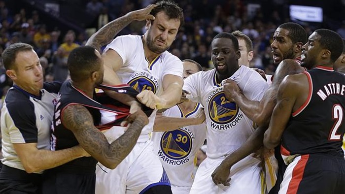 Blazers/Warriors Weekend Brawl Results In 3 Ejections, Lots Of Technicals