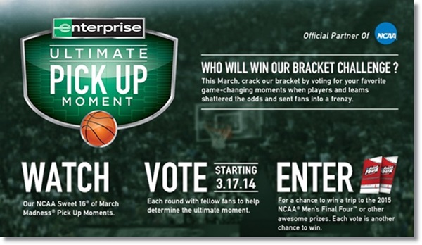 Win An NCAA Finals Party Prize Pack ($350 Value) – Predict What is Enterprise’s Ultimate Pick-Up Moment