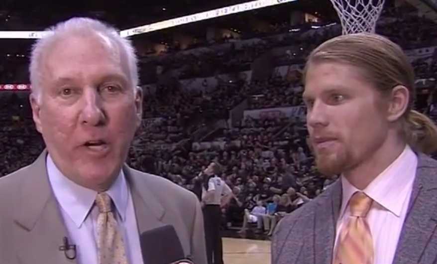 Craig Sagar Jr. Interviews Popovich Courtside in Place of Father Battling Cancer