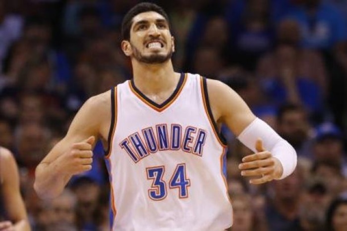 Look: OKC Thunder’s Enes Kanter (6’11) Is Dwarfed By World’s Tallest Man Sultan Kosen (8’3)