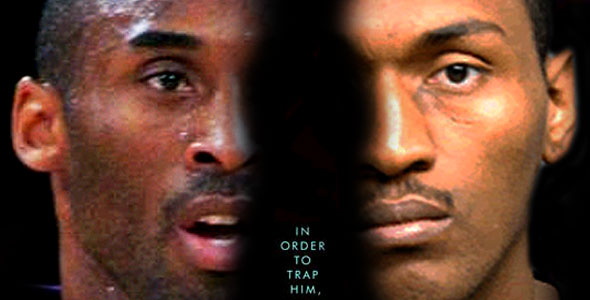 NBA Photo Fun: Kobe Bryant/ Ron Artest Face Off